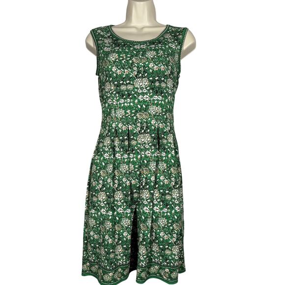 Max Studio Casual Spring Dress Sleeveless GReen Floral Print - S - Picture 1 of 10